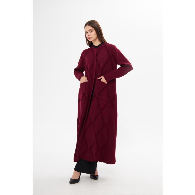 COTON23-1004 FERDA CAPE claret red