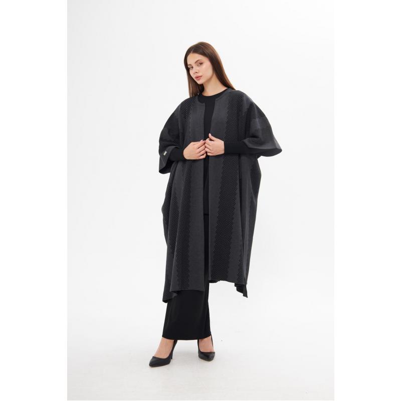 PATTERN PONCHO ANTHRACITE