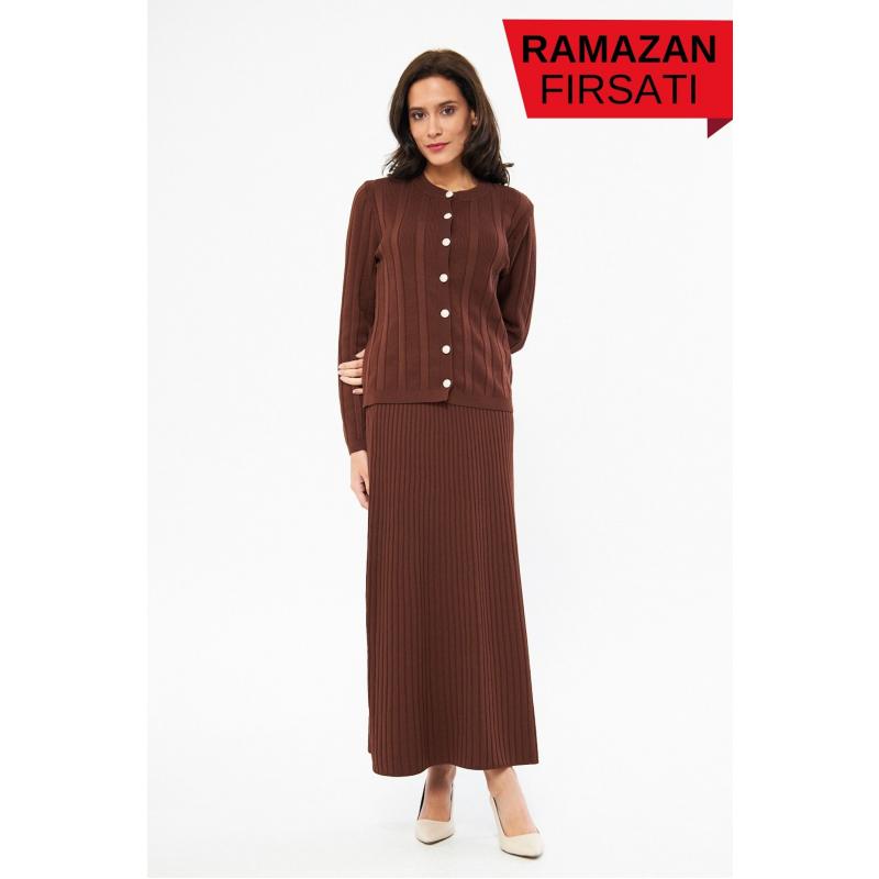 Double Mercerized Rose Set Brown