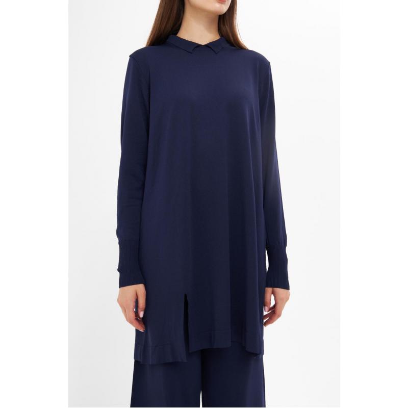 K23- 5011 SPACIOUS COLLAR TUNIC NAVY BLUE