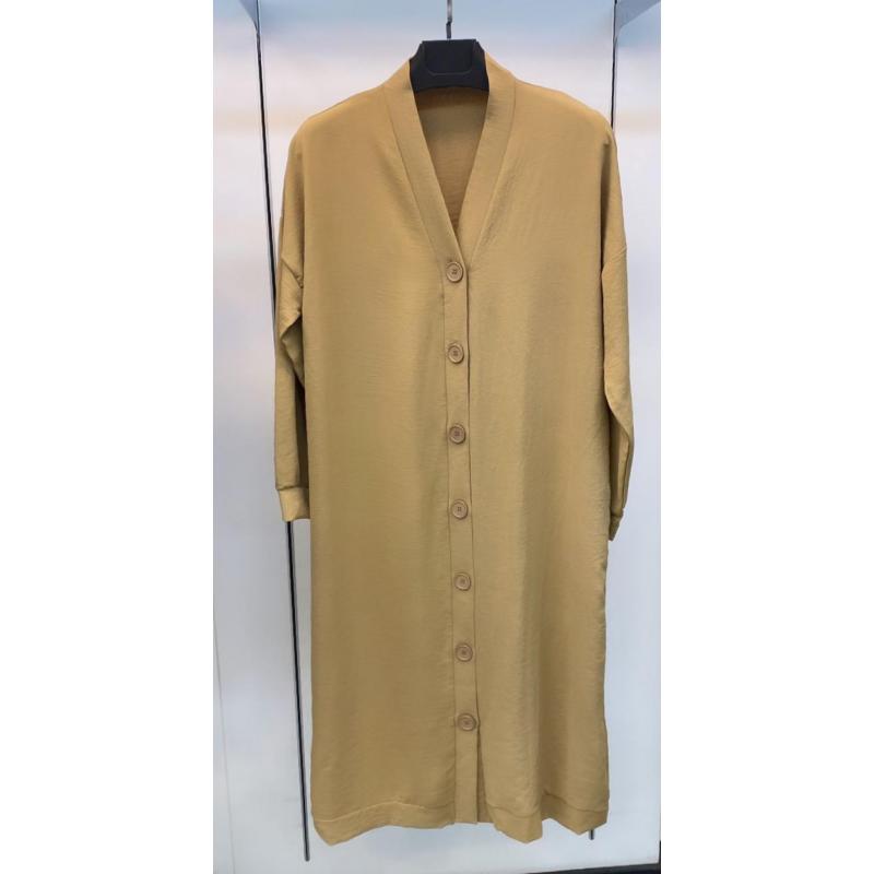 Krep Hırka Oversize Bej