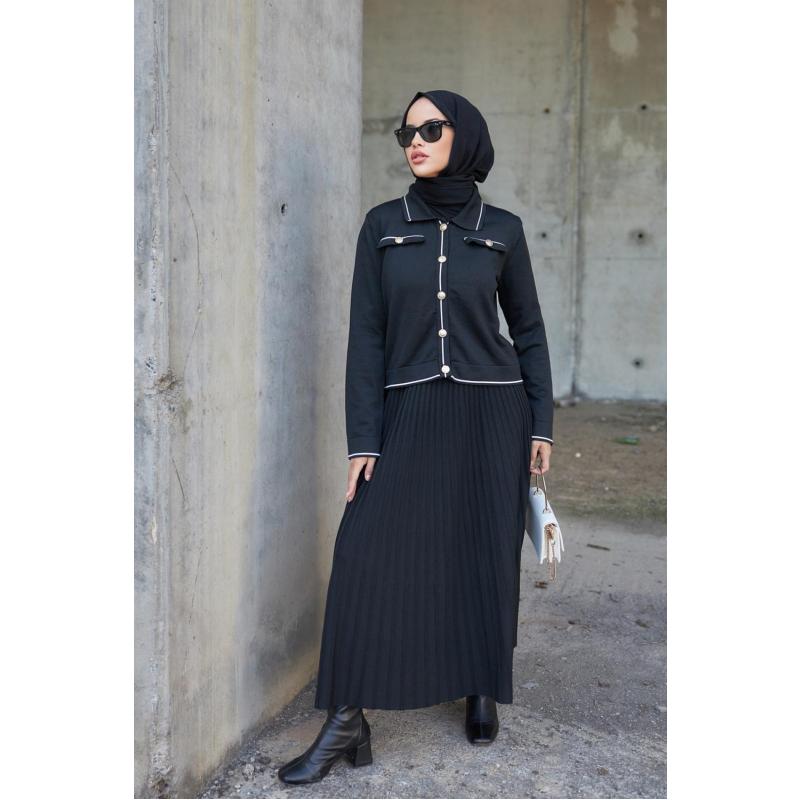 Mercerized Polo Suit Black