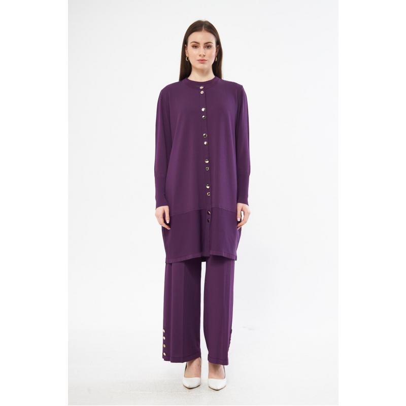 RAYON COLD YARN MERCERIZED BELLA CARDIGAN PURPLE