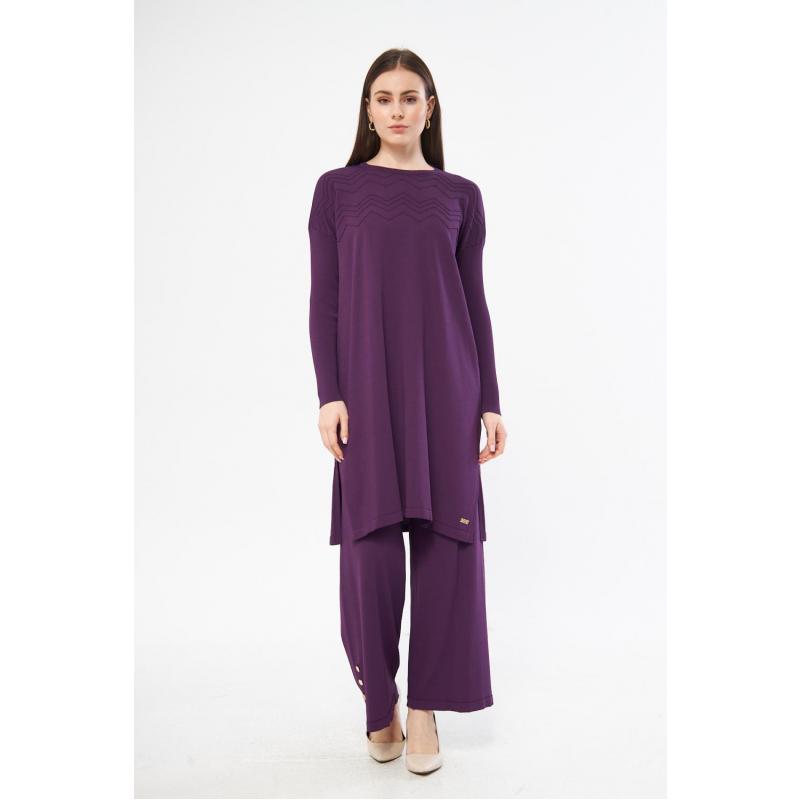 RAYON COLD YARN MERCERIZED ADEN TUNIC PURPLE