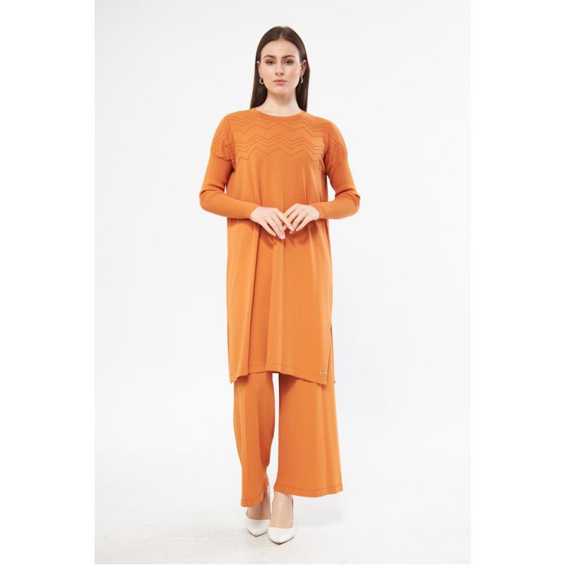COLD YARN MERCERIZED ADEN TUNIC ORANGE