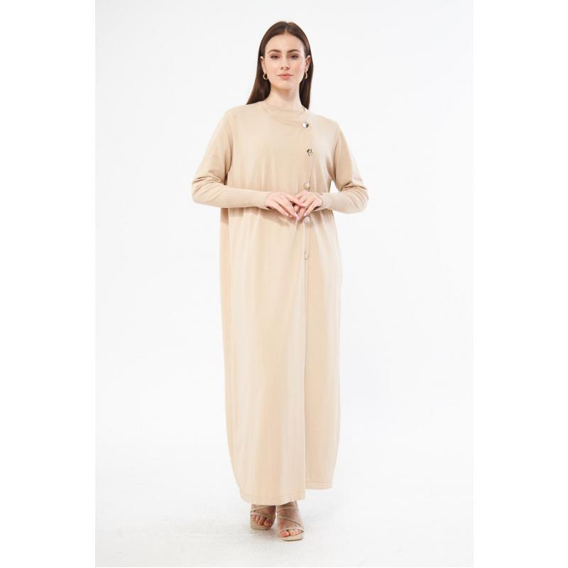 RAYON COLD YARN MERCERIZED FLORA CARDIGAN CAMEL