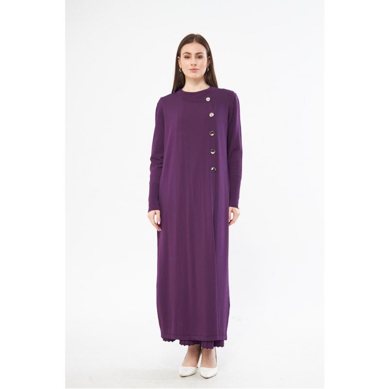 RAYON COLD YARN MERCERIZED FLORA CARDIGAN PURPLE
