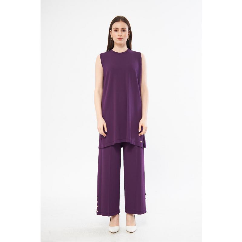 RAYON COLD THREAD MERCERIZED GILE TUNIC PURPLE
