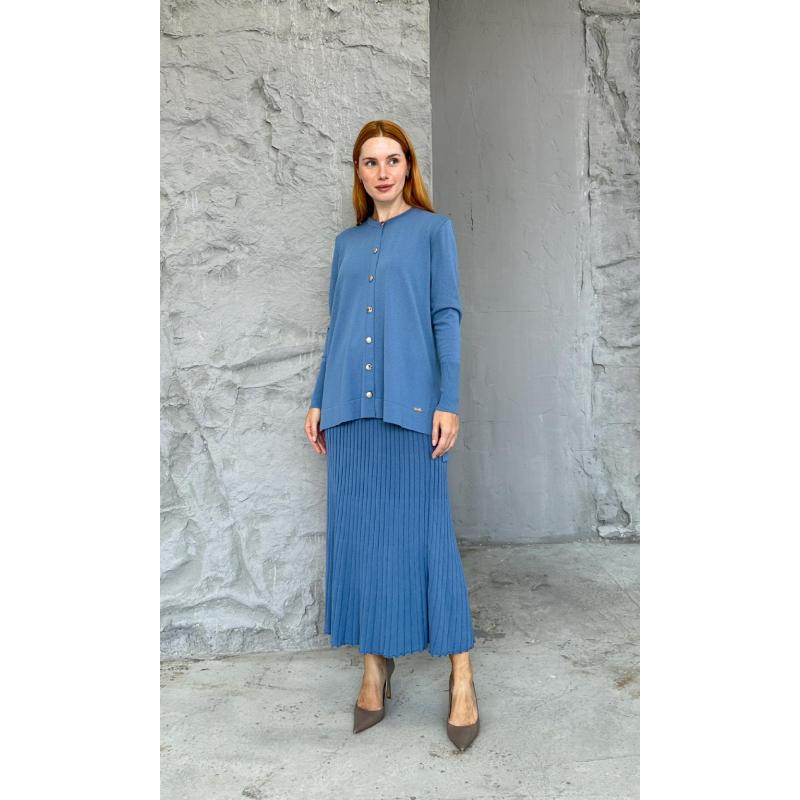 RAYON SOĞUK İPLİK ASMİN HIRKA TAKIM İNDİGO 