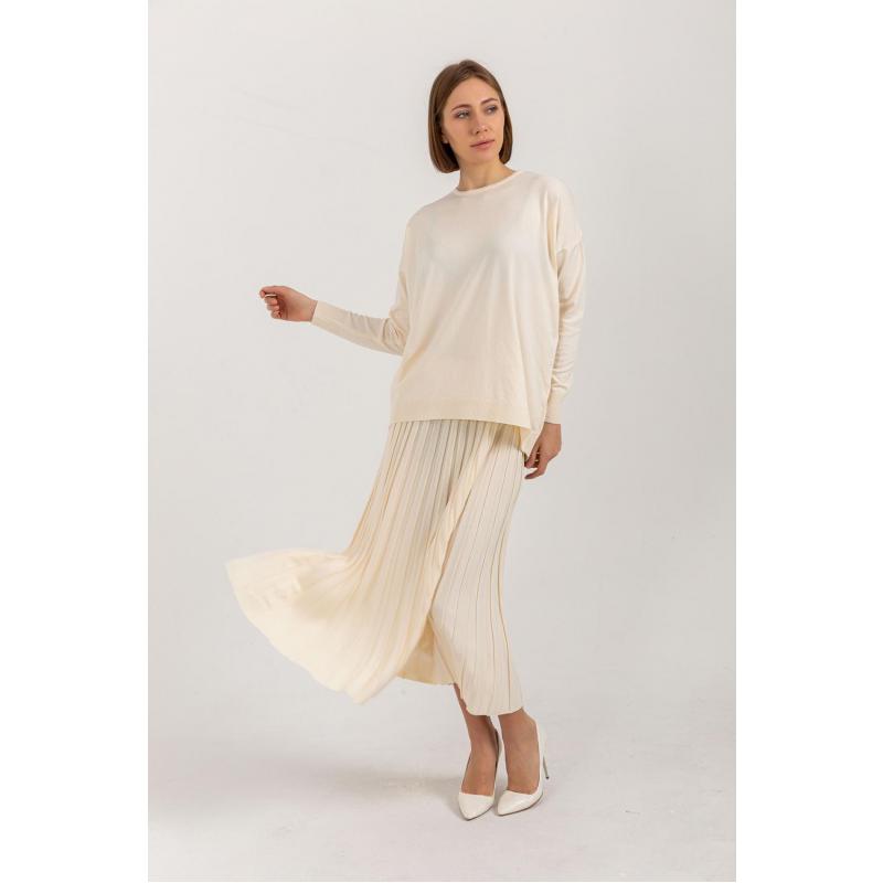Cold Rope Mercerized Butterfly Skirt Cream
