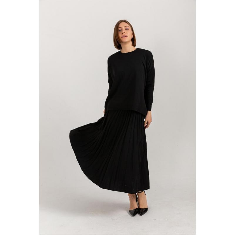 Cold Rope Mercerized Butterfly Skirt Black