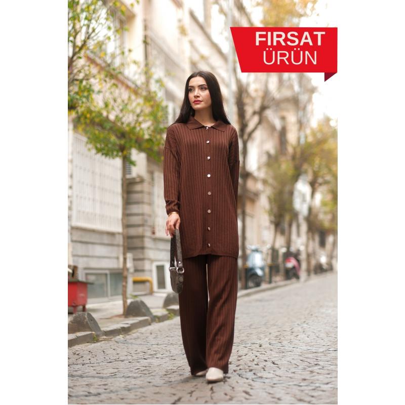 Knitwear Mercerized Roving Set coffe