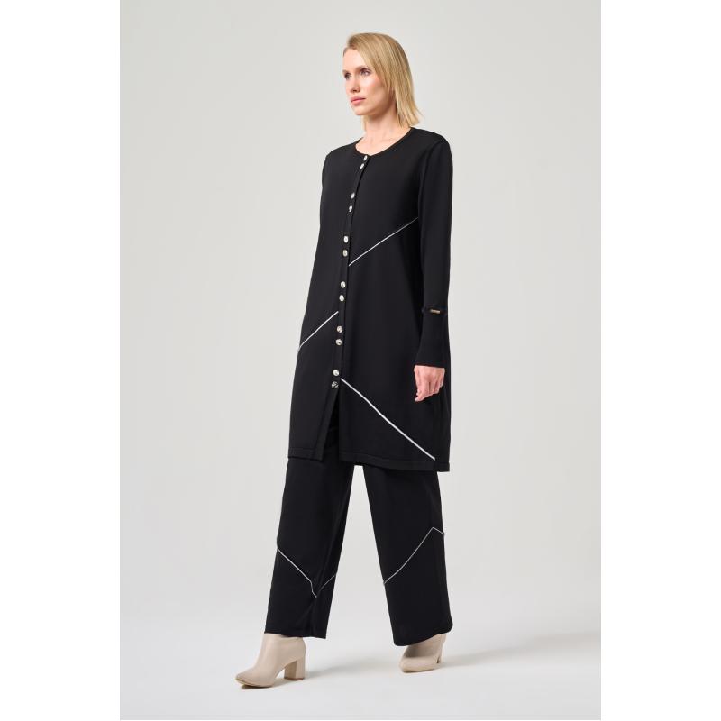 Rayon Soğuk İp Royel Takım Siyah